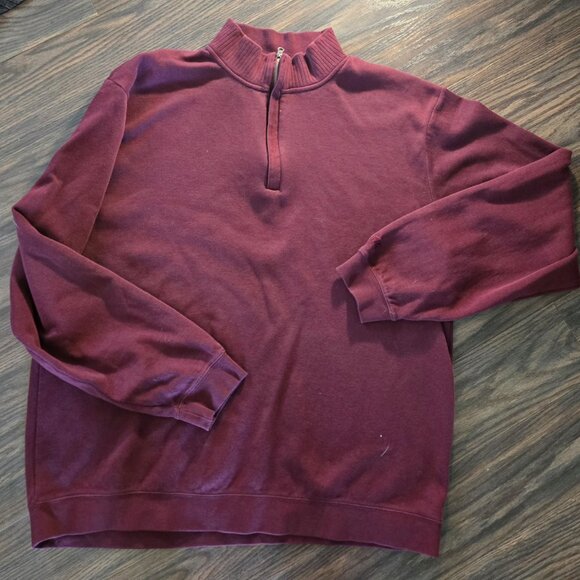 CUTTER & BUCK Men's 100% Cotton Burgundy Mock Neck Pullover SIZE XXL - Picture 1 of 5
